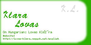 klara lovas business card